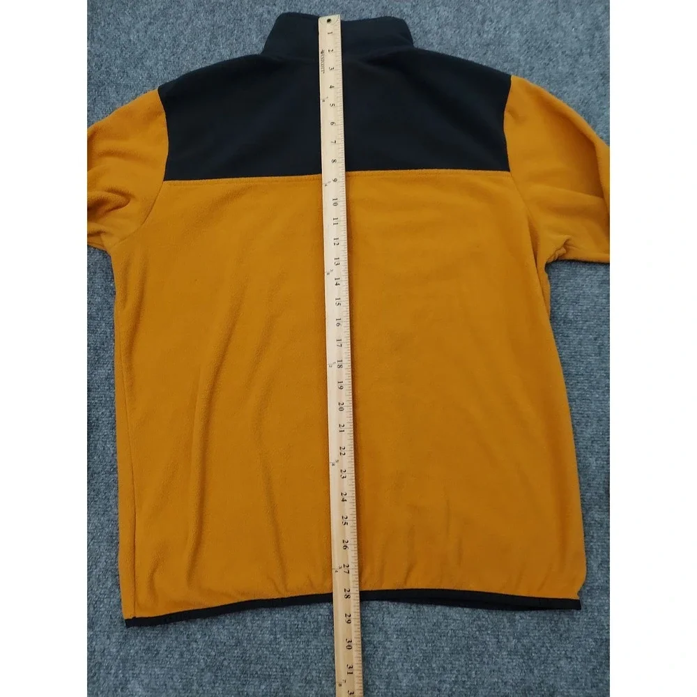 NORTH FACE Fleece Pullover Mens Large Gold Black 1/4 Zip Long‎ Sleeve Outdoor